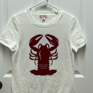 Woman’s Brooks Brothers Red Fleece Lobster Short Sleeve Knit